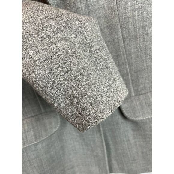 HERBERT GROSSMAN designed by CYNTHIA SOBEL gray wool embroidered jacket blazer 8 - Picture 6 of 7